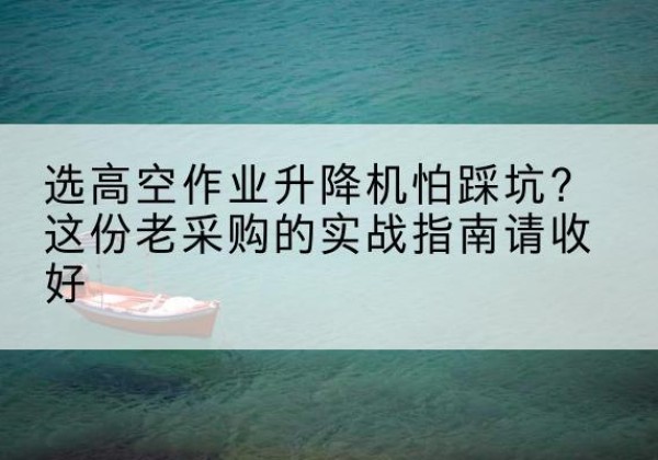 鹤山高空作业升降机厂家推荐-选高空作业升降机怕踩坑？这份老采购的实战指南请收好